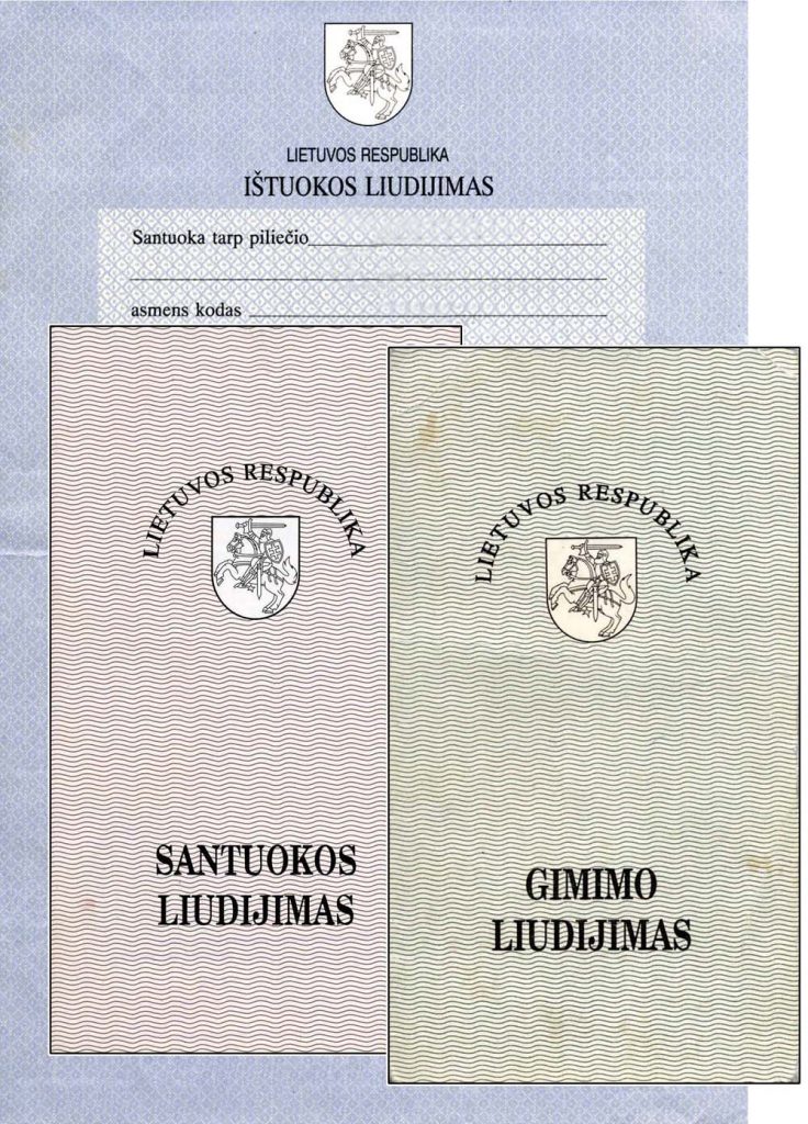 Lietuvos Respublikos metrikiniai liudijimai, 1991 m. | Adomo medis