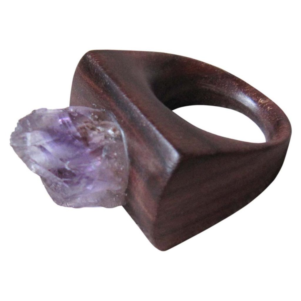 Žiedas su akmeniu (palisandras, ametistas) | Adomo medis